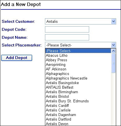 Selecting a customer with placemarkers stored against them