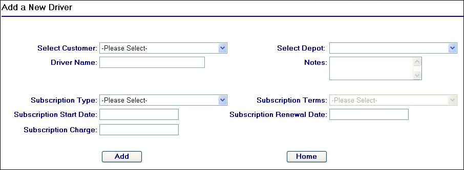 Add a new Driver Page