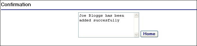Add User Confirmation Page
