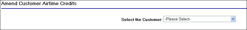 Customer Selection drop down
