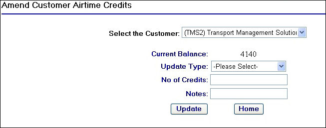 Amend Customer Airtime Credits