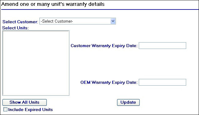 Amend Unit Warranty Page