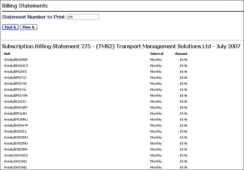 Billing Statement Example