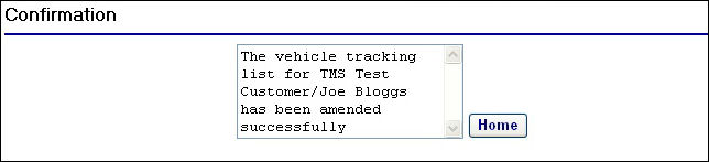 Copy Tracking List Confirmation Page