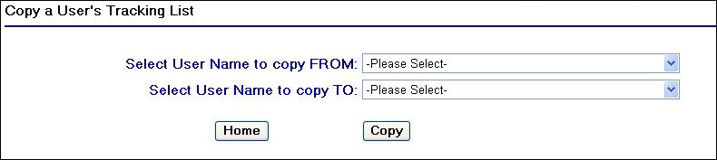 Copy Tracking List Page