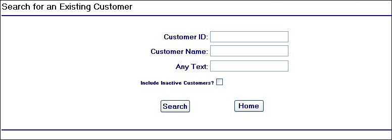 Customer Search Page