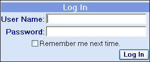 Log In Screen