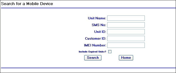 Mobile Device Search Page