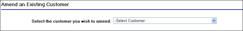 Customer drop down selection