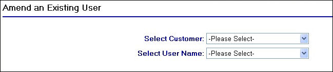Customer and User drop down selection