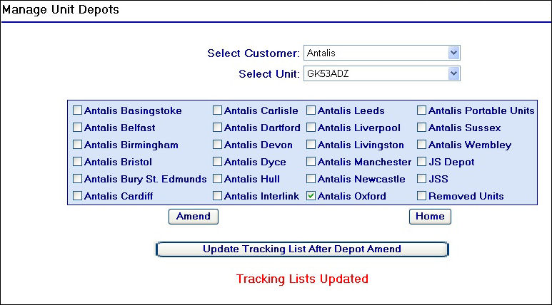 Tracking Lists Updated Message