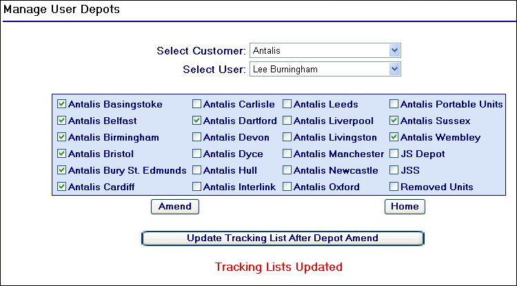Tracking Lists Updated Message